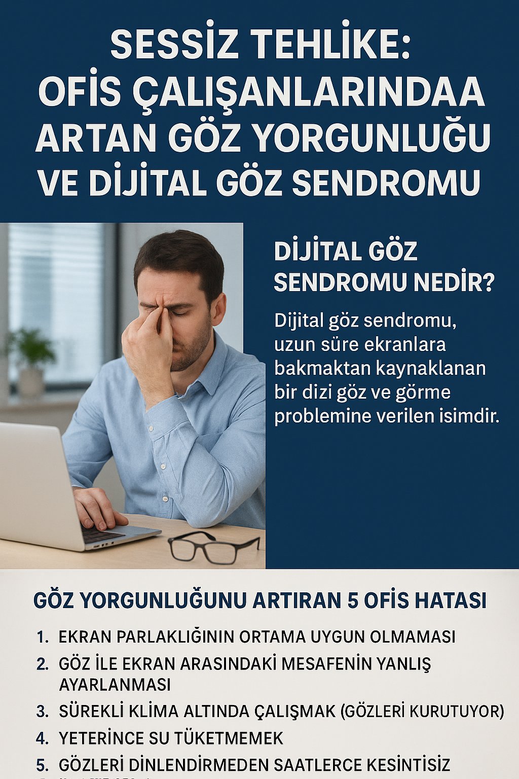 Sessiz Tehlike: Ofis Çalışanlarında Artan Göz Yorgunluğu ve Dijital Göz Sendromu